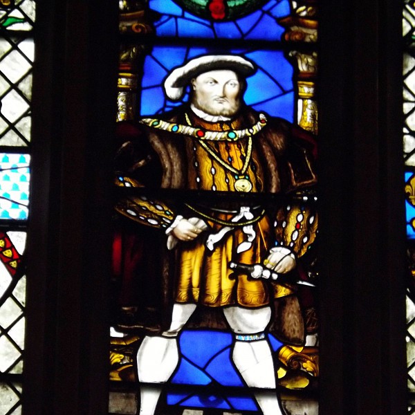 Henry VIII stained glass window at Hampton Court